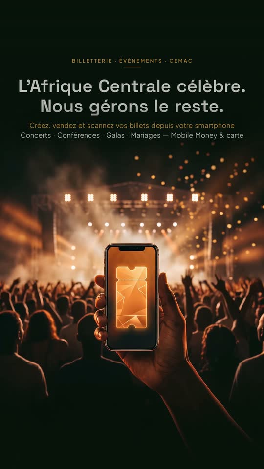 Film de présentation de Sanga : vente de billets, paiement Mobile Money et contrôle des entrées par QR code.